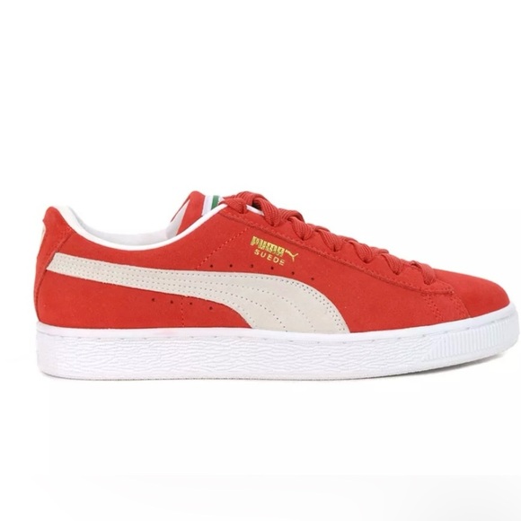 Puma Men’s Suede Classic XXI High Risk Red White Sneakers. NWT. - Picture 2 of 12